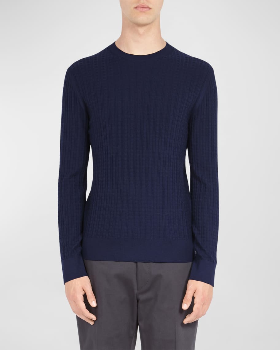Salvatore Ferragamo Men's Gancini Jacquard Sweater, Size X-Small 121092  750314 - Jomashop