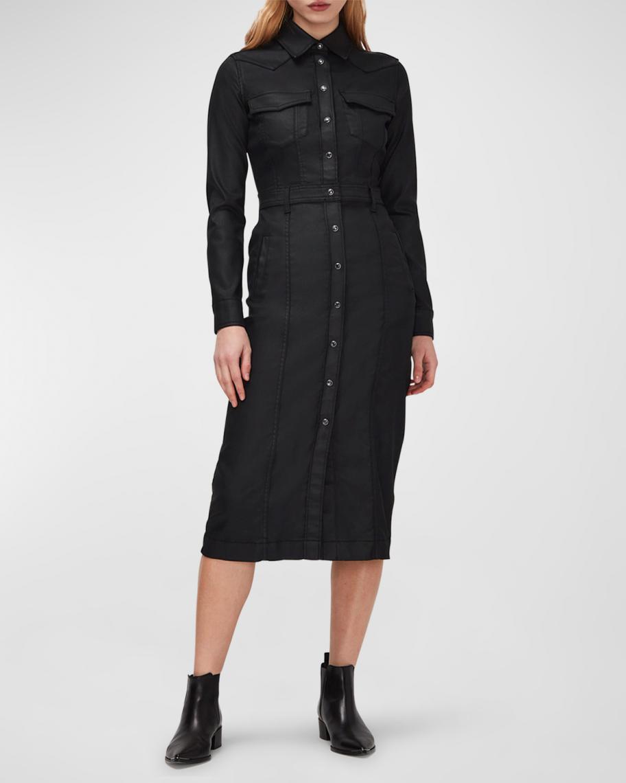 Lipsy - Robe satinée longue à dos nu - Bleu marine