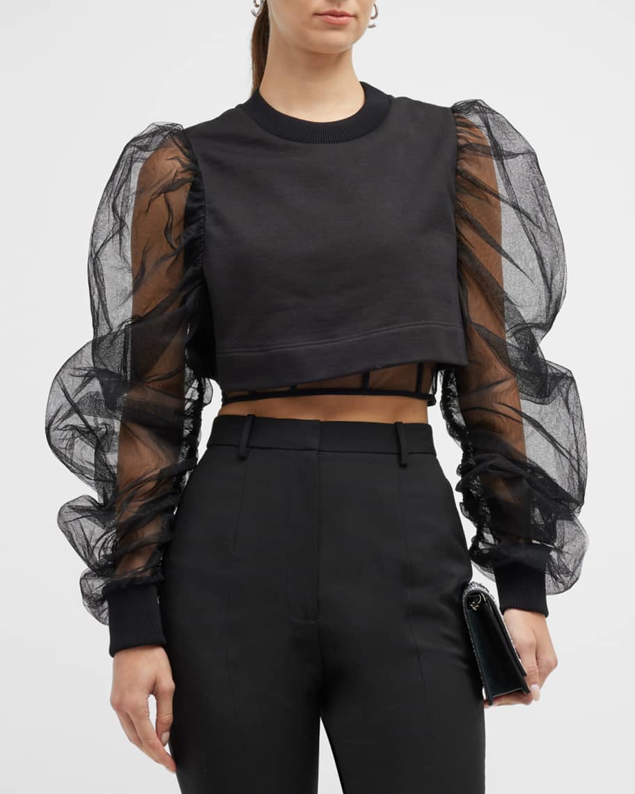 tulle puff sleeves