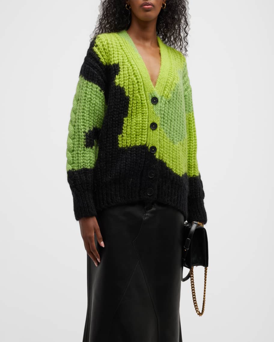 Alexander McQueen Mohair Multicolor Knit Cardigan | Neiman Marcus