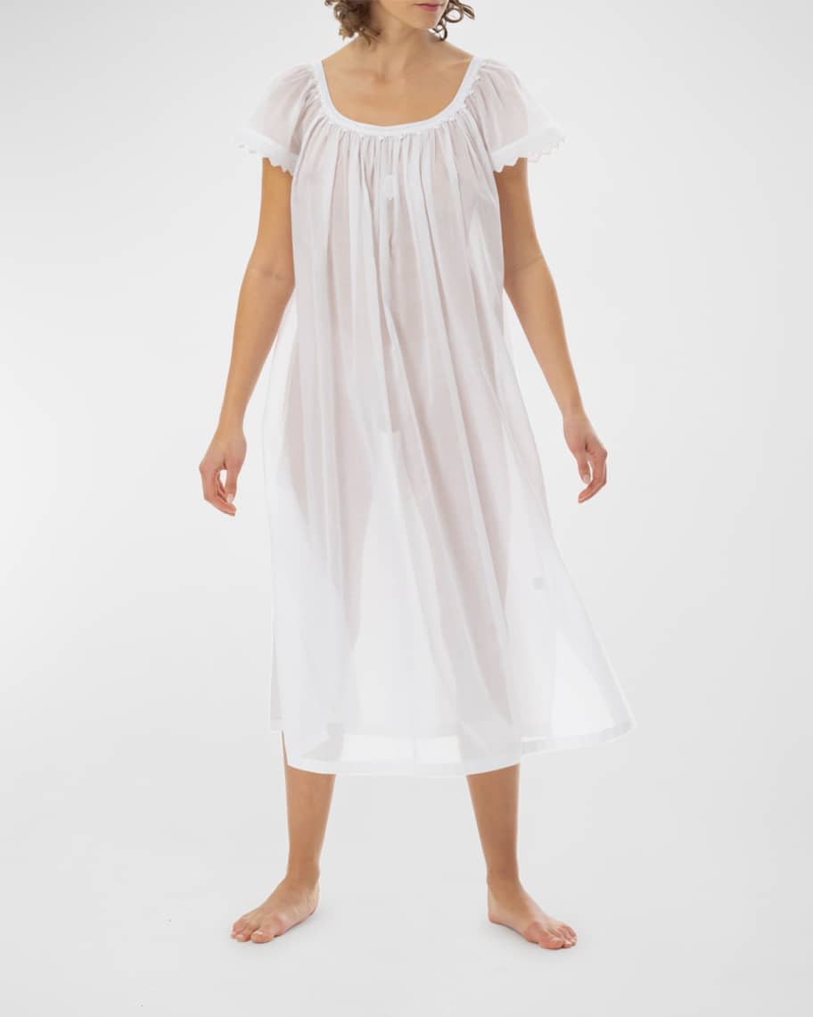 Celestine Crissy Ruched Lace-Trim Nightgown | Neiman Marcus