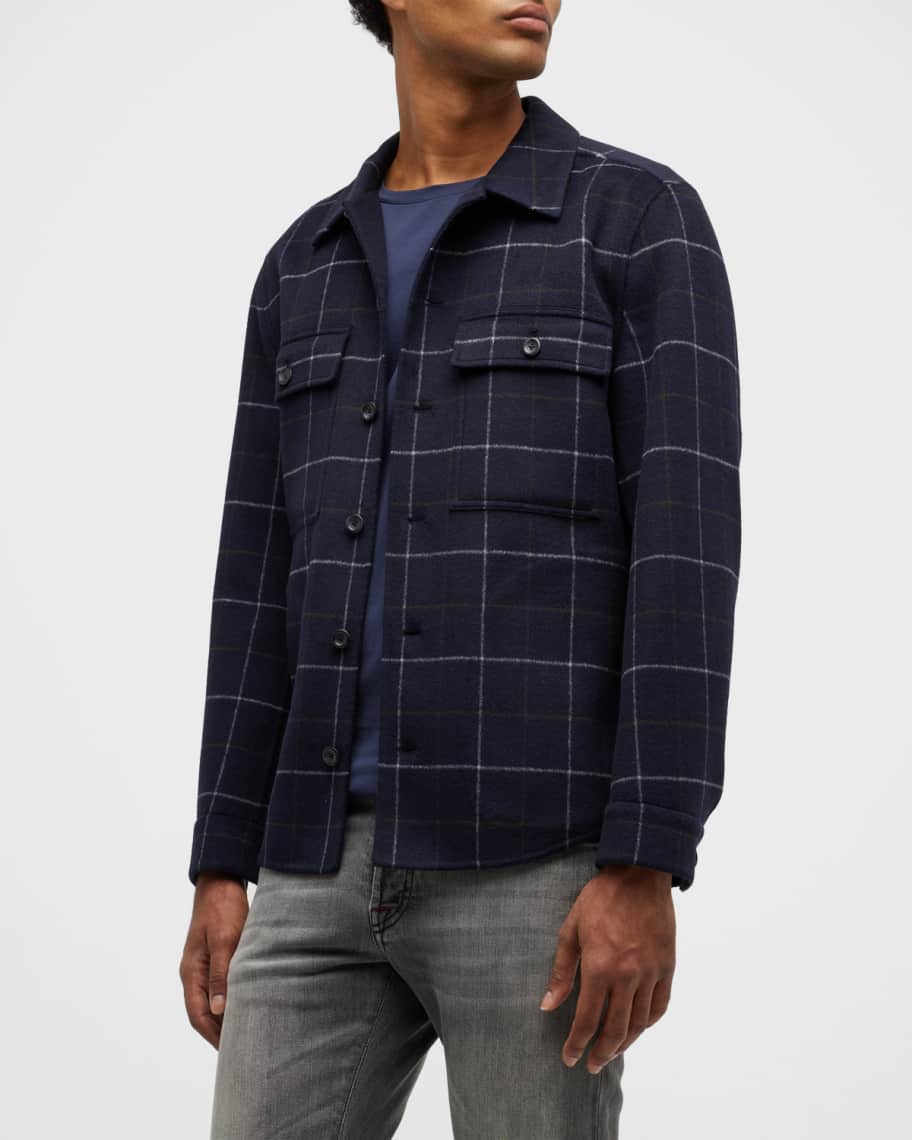 Vince Men's Splittable Plaid Shirt Jacket Neiman Marcus