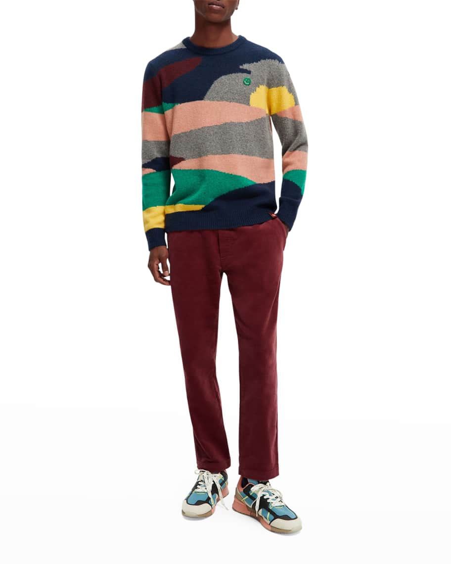 Scotch & Soda Men's Wool-Blend Jacquard Sweater | Neiman Marcus