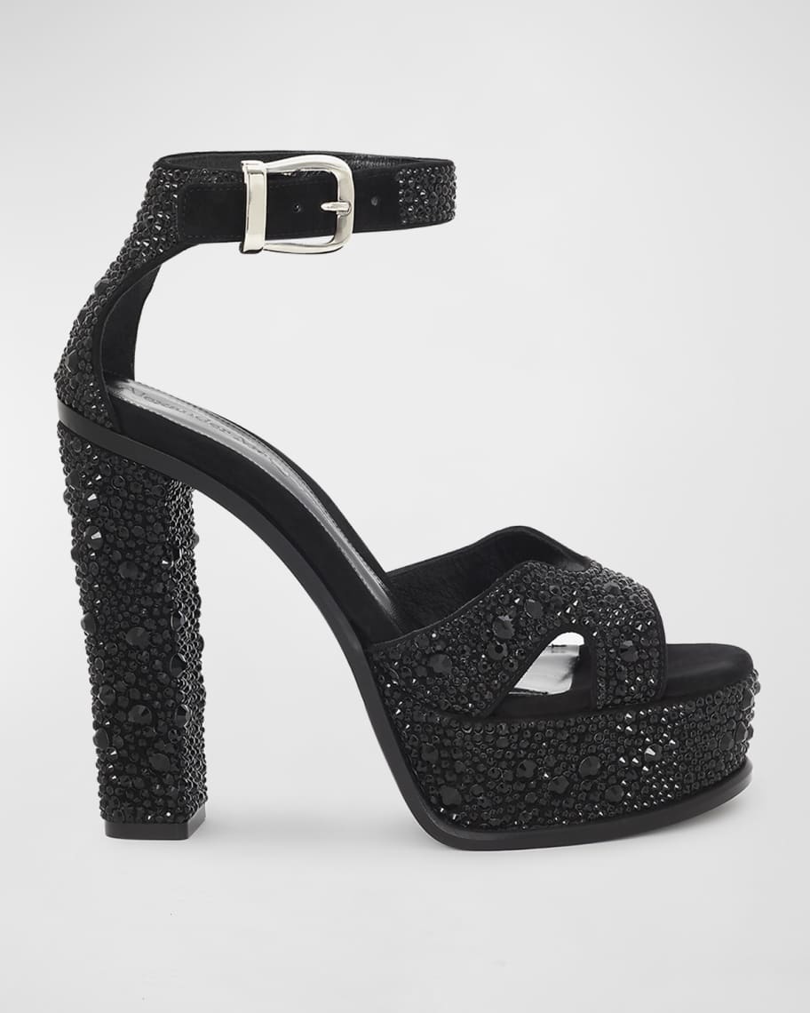 Alexander McQueen Butterfly Crystal Ankle-Strap Platform Sandals ...