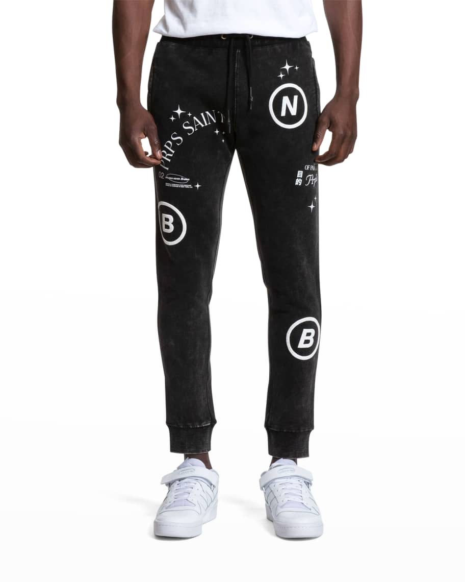 PRPS Men's Uneven-Dye Logo Sweatpants | Neiman Marcus