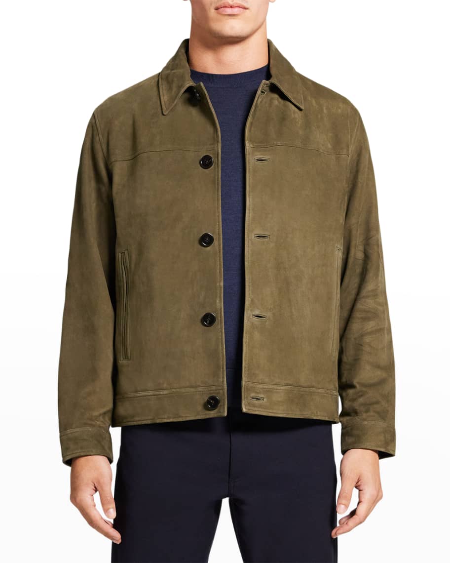 Theory Men's Amos Lamb Suede Jacket | Neiman Marcus