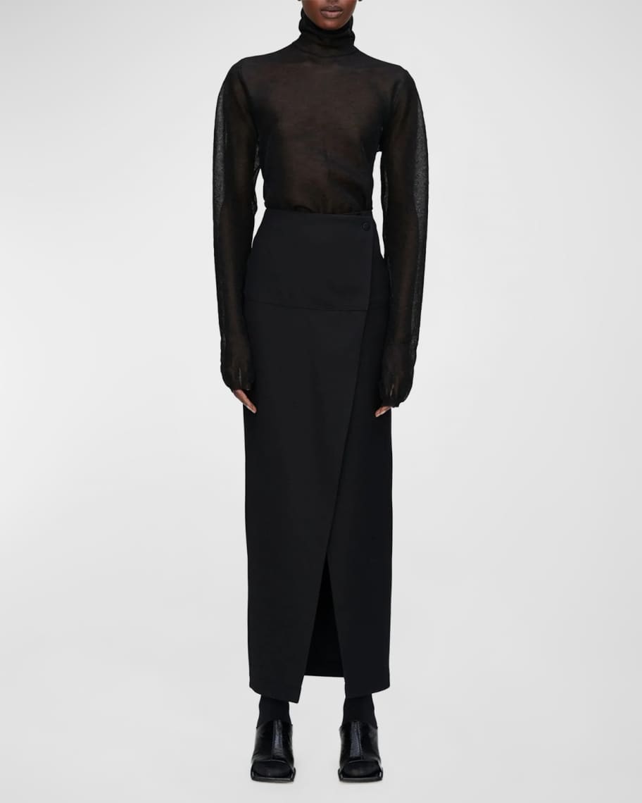 Rohe Women Robyn Overlap Midi Skirt | Neiman Marcus