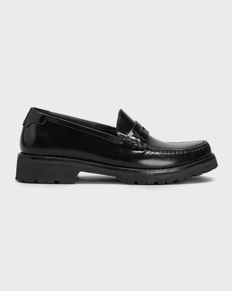 Saint Laurent Le Loafer Monogram Leather Penny Slippers | Neiman Marcus