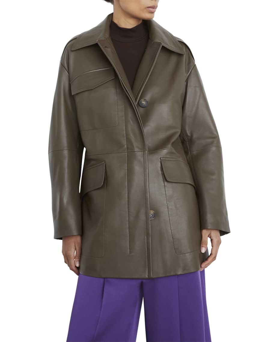 Vince leather trench coat on sale