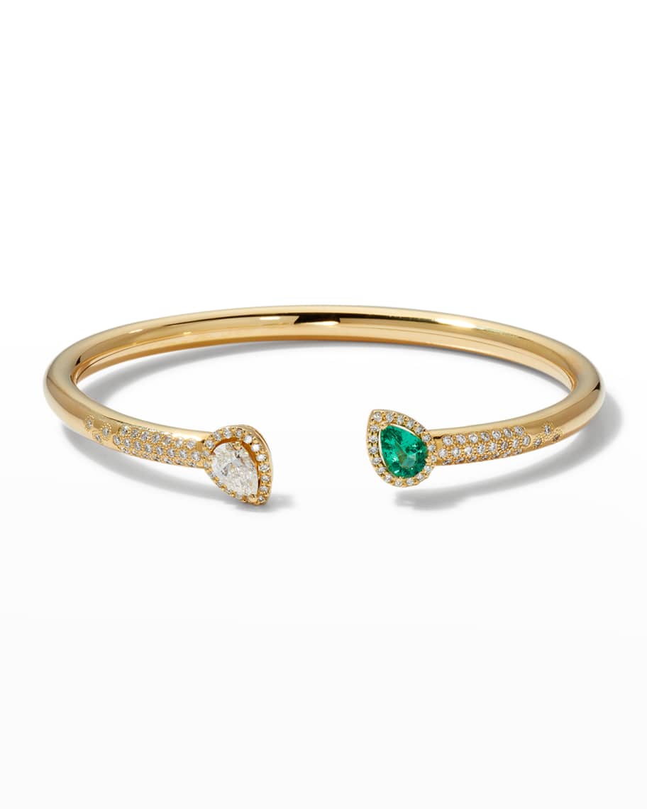 Krisonia 18K Yellow Gold Bracelet with Diamonds and Emerald | Neiman Marcus