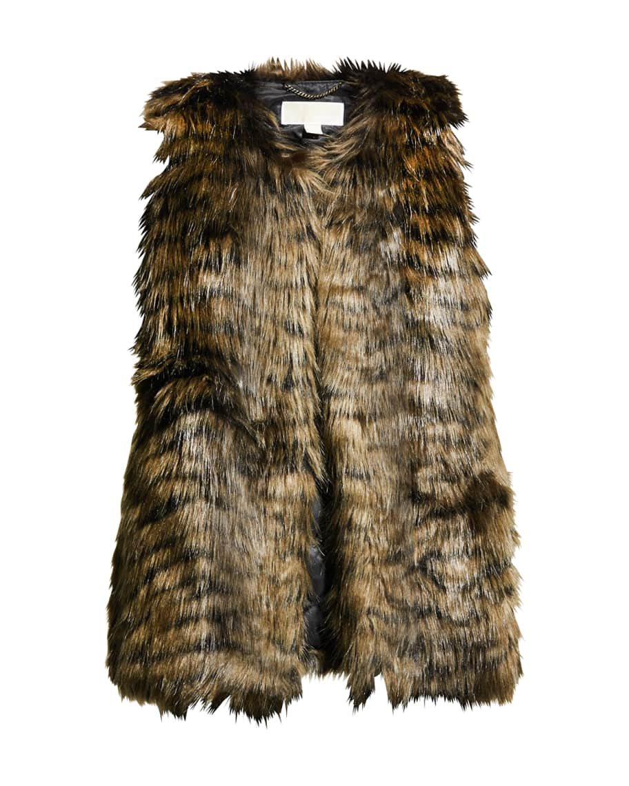 MICHAEL Michael Kors Tiger-Print Faux-Fur Vest | Neiman Marcus