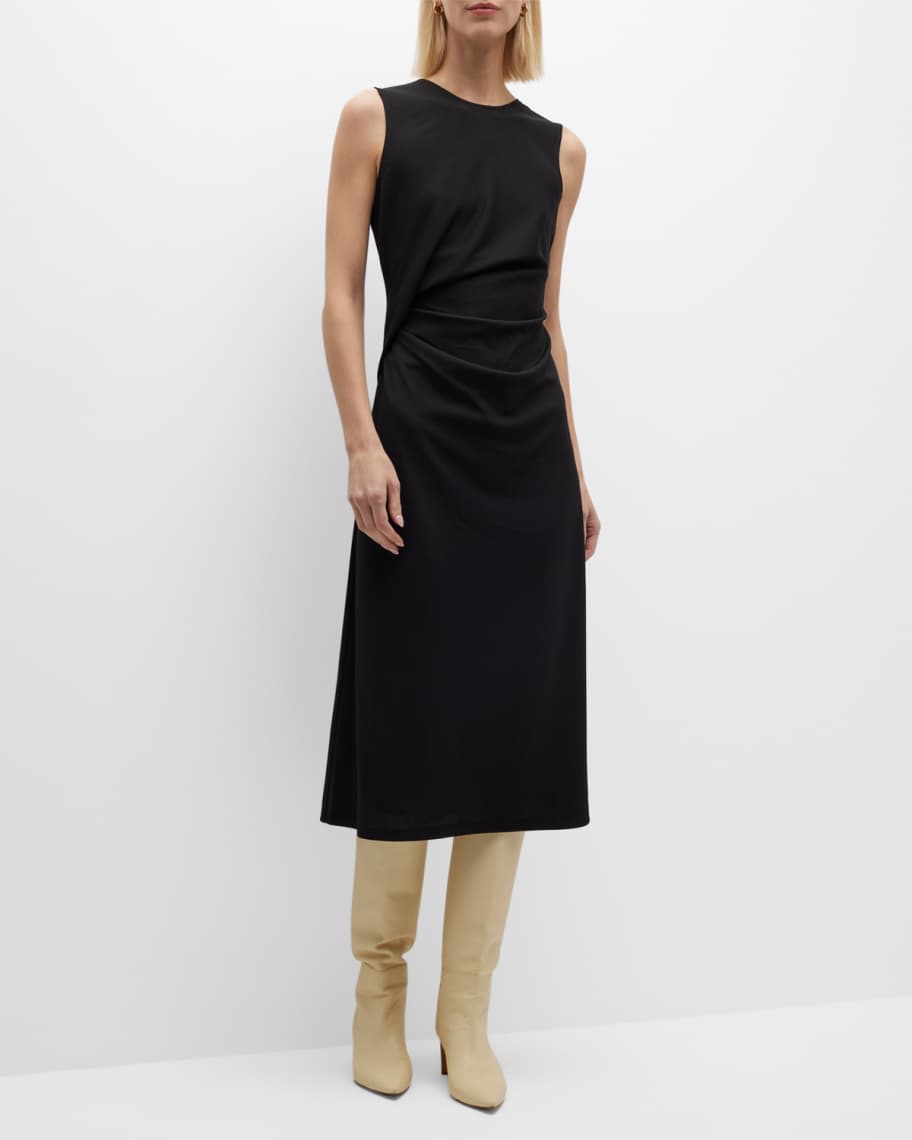 Theory Drape Tuck Sleeveless Mini Dress | Neiman Marcus