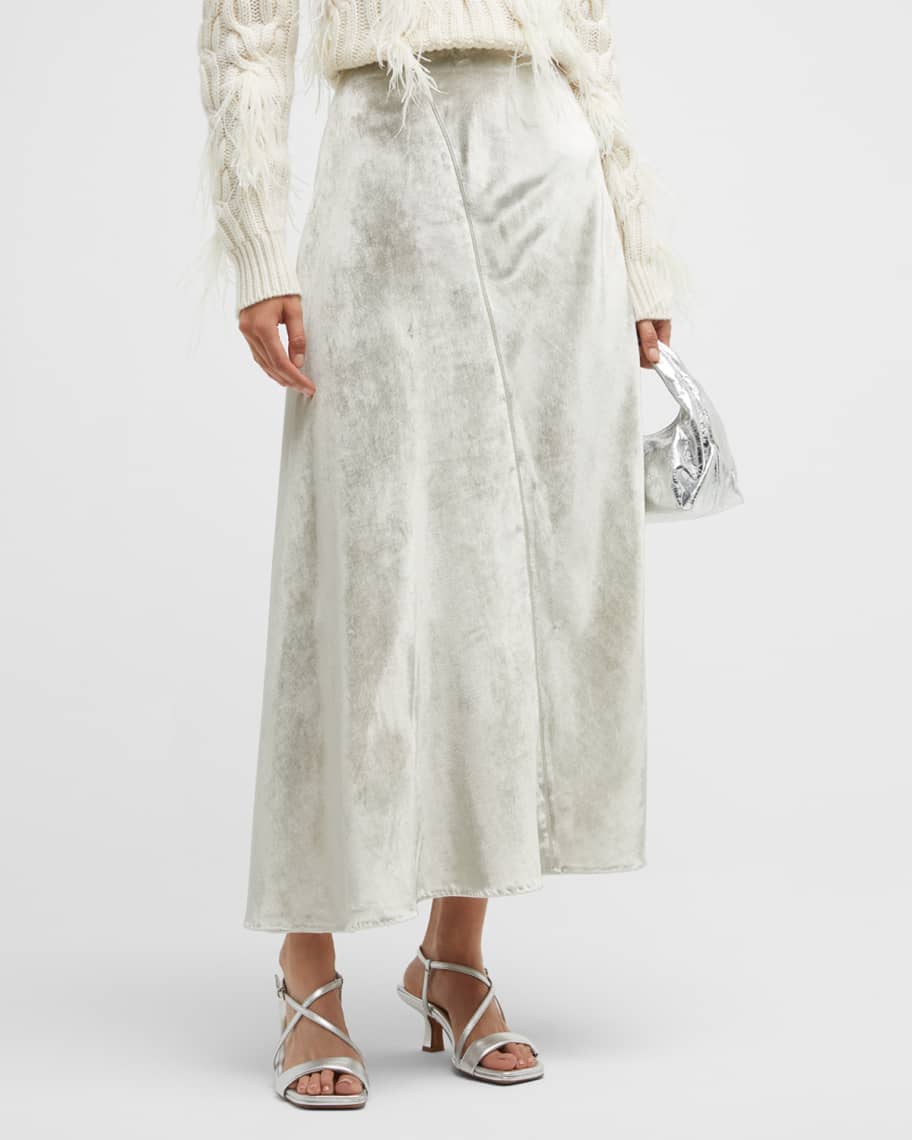 Vince PurlEdge Paneled Midi Slip Skirt Neiman Marcus