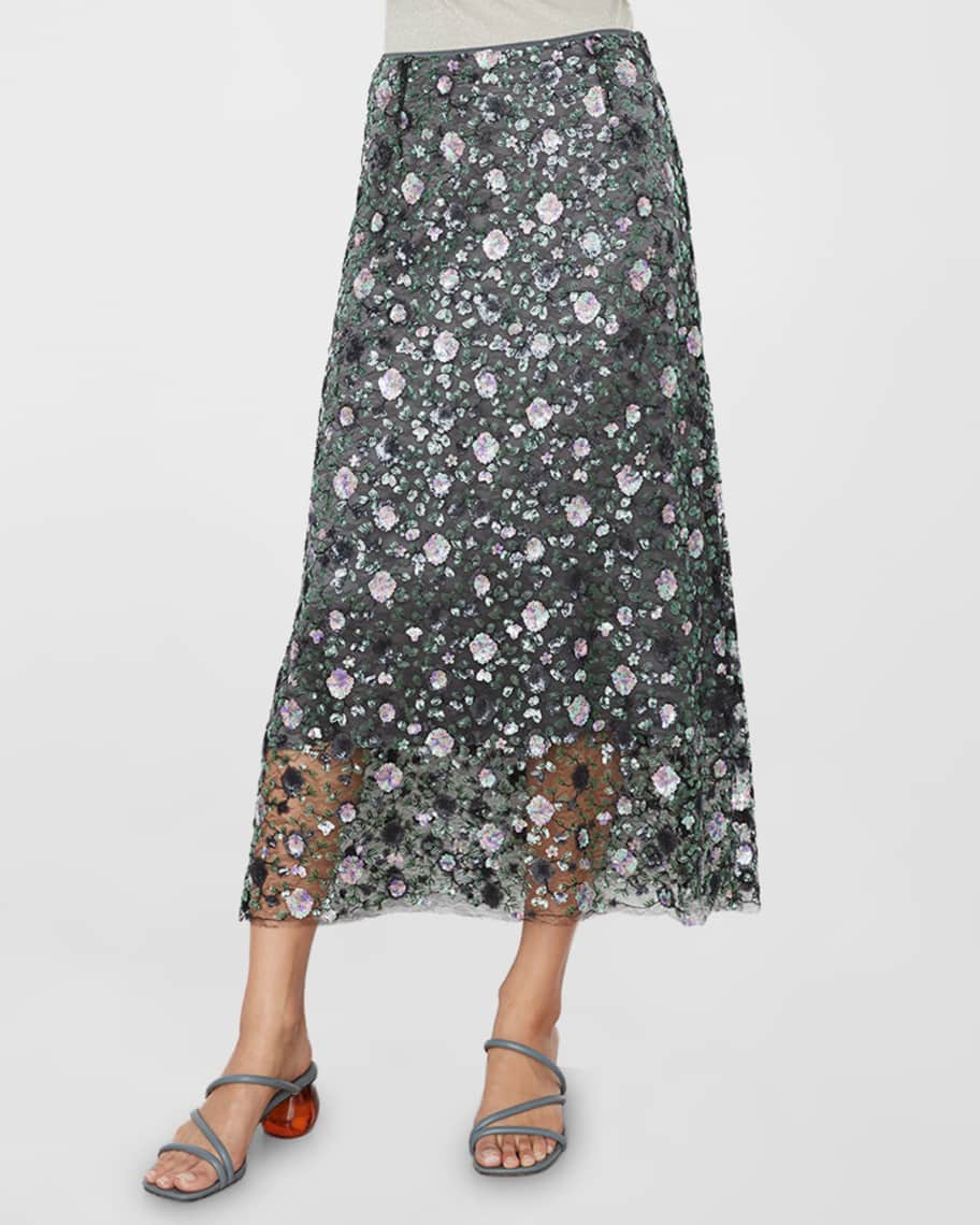 Vince Berry Sequin Midi Slip Skirt Neiman Marcus
