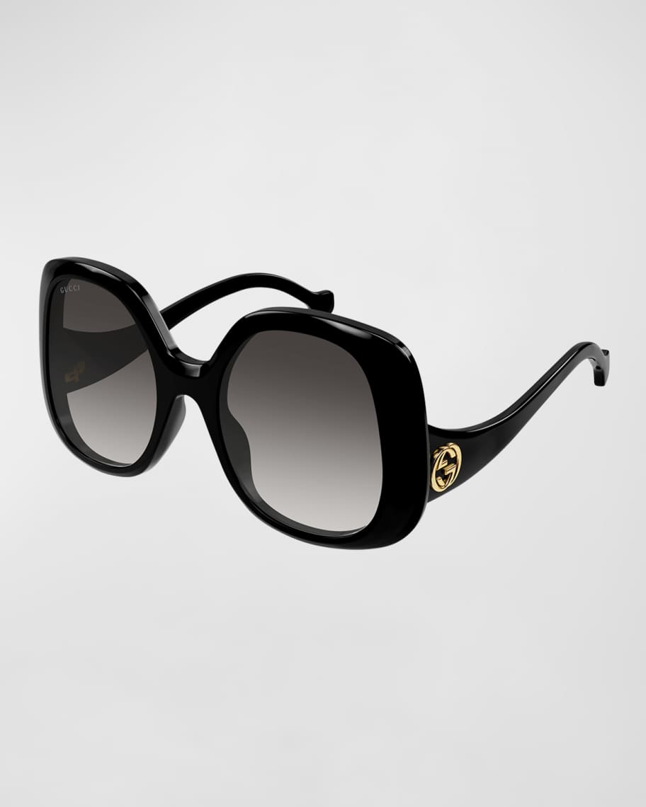 Gucci GG Oversized Round Injection Plastic Sunglasses Neiman Marcus