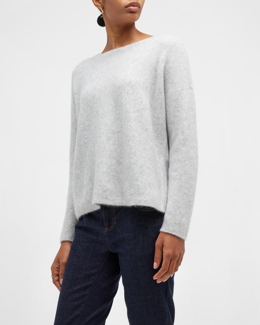 EILEEN FISHER Womens Beige Short Sleeve Crew Neck Sweater