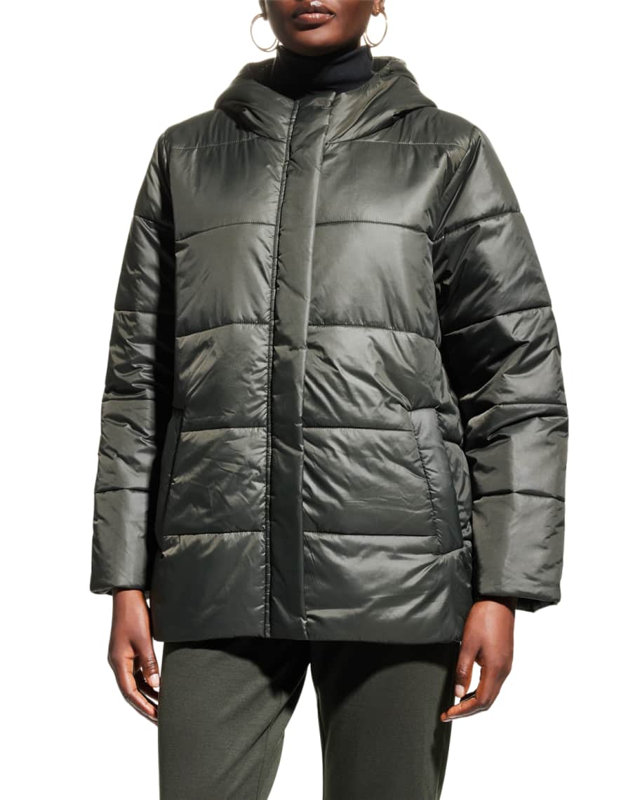 Eileen fisher hooded puffer coat shop