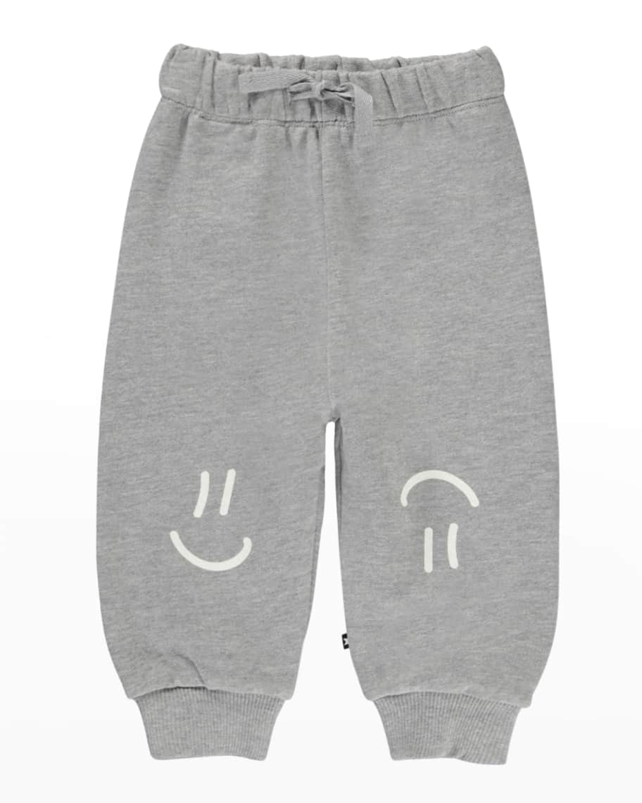 Molo Kid's Simeon Smiley Face Sweatpants, Size 6M-24M | Neiman Marcus