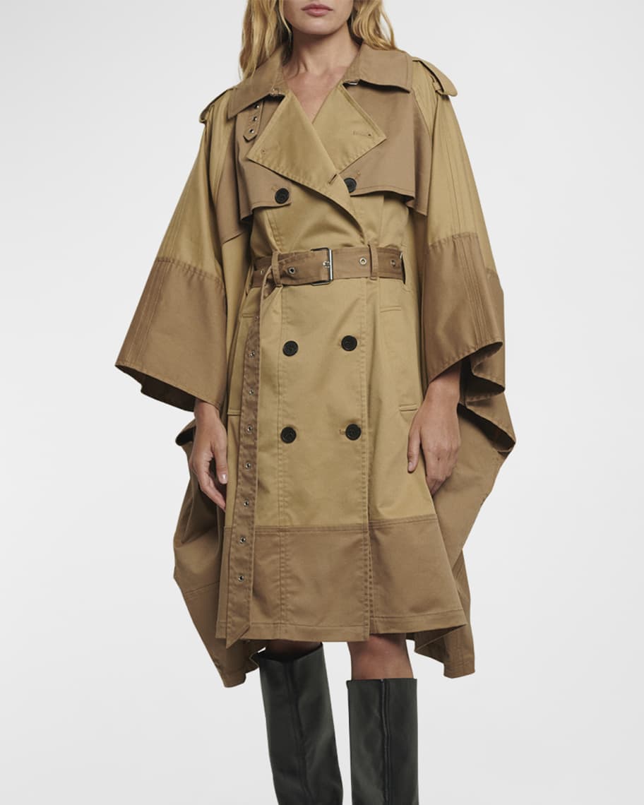 Derek Lam 10 Crosby Douglas Two Toned Cape Trench Coat Neiman Marcus