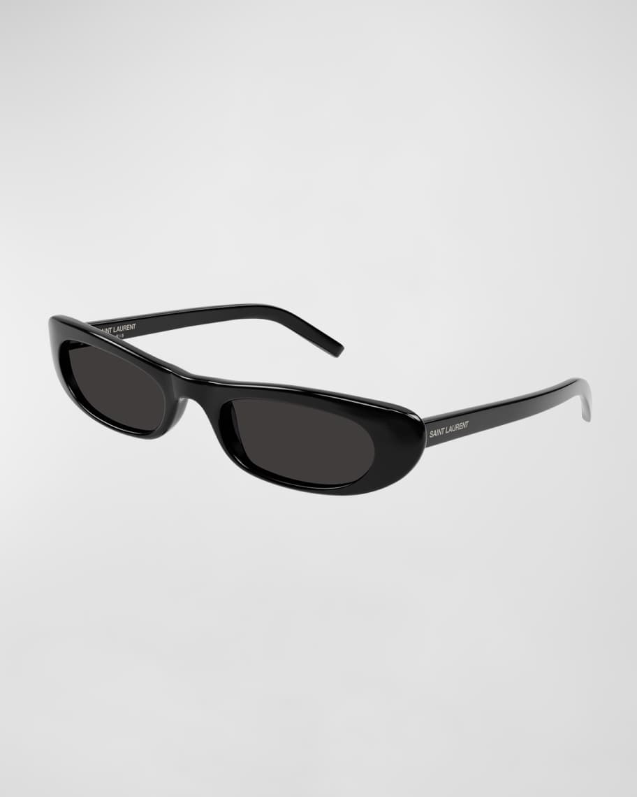 Saint Laurent Slim Oval Acetate Sunglasses | Neiman Marcus