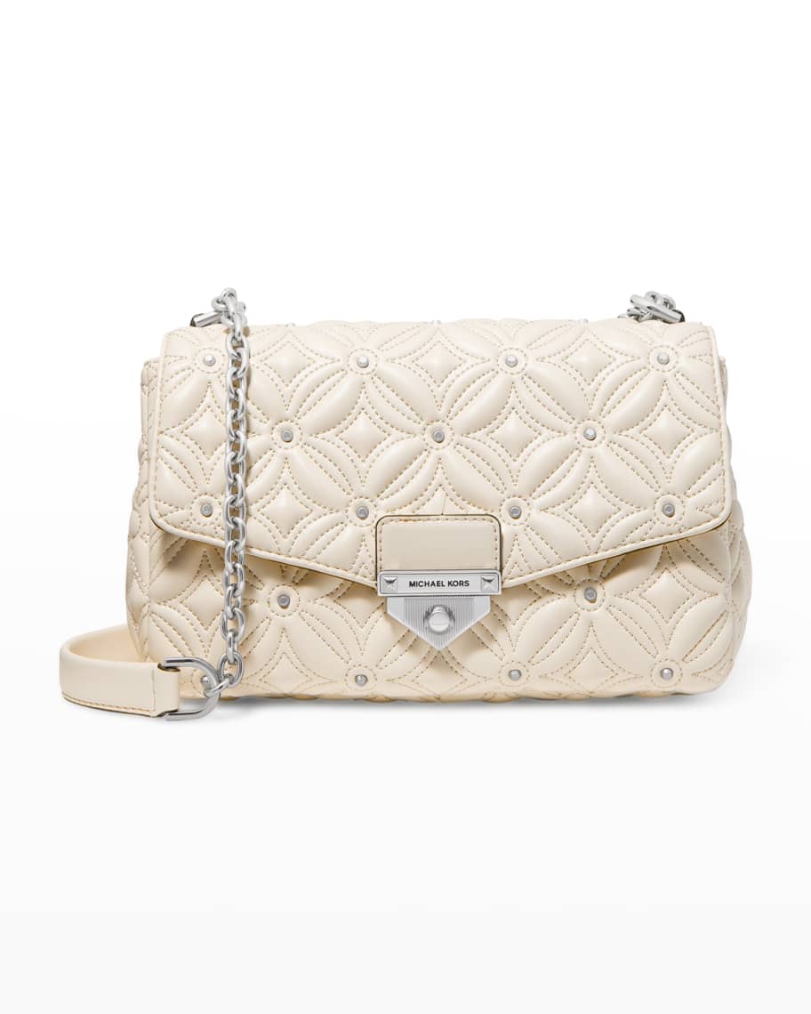 Michael Kors Ladies SoHo Small Quilted Leather Shoulder Bag - Rose: Handbags