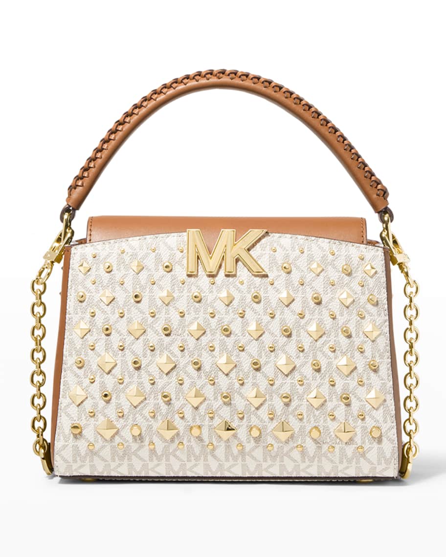 Michael Kors Karlie Small Leather Crossbody Bag in Pale Blue