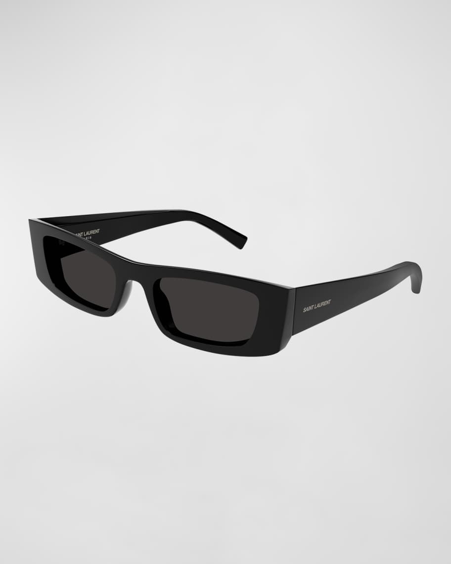 Saint Laurent Men's Temple-Logo Rectangle Sunglasses | Neiman Marcus
