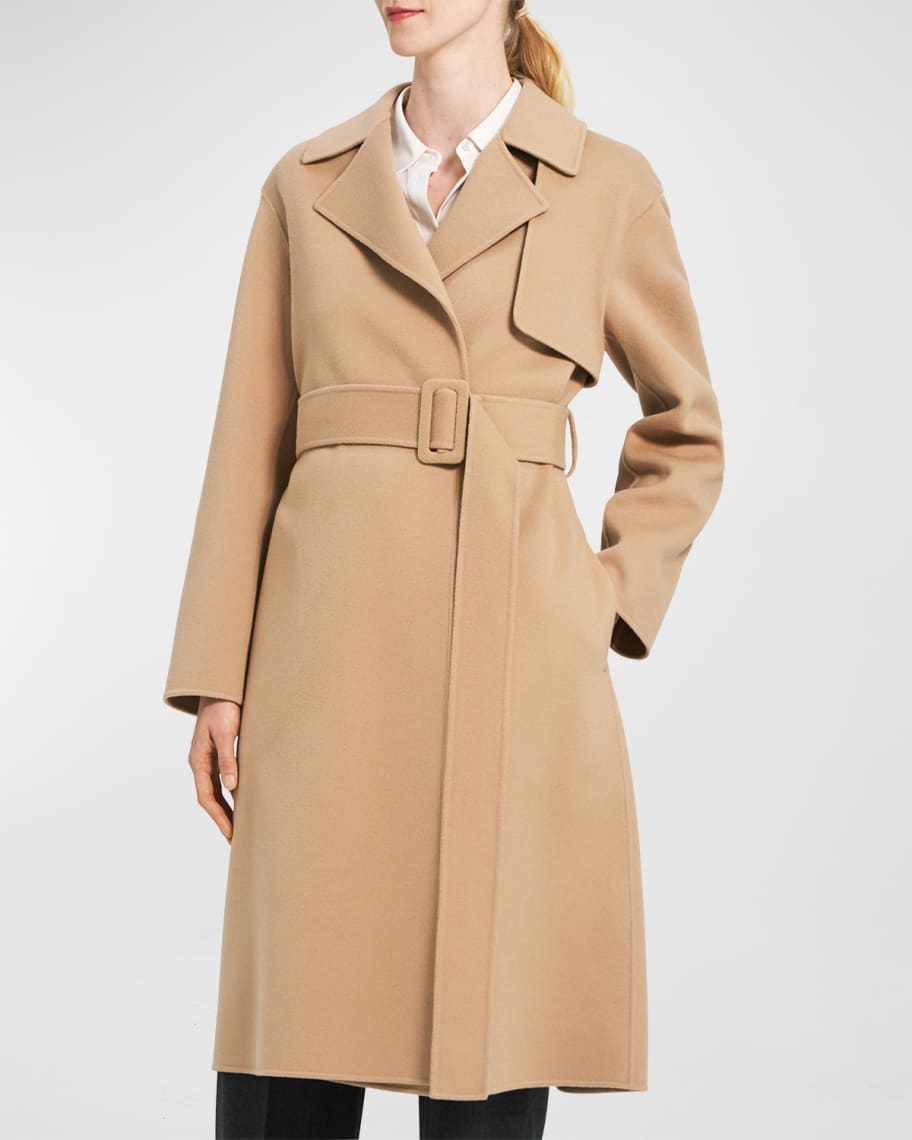 Theory Double-Breasted Belted Trench Coat