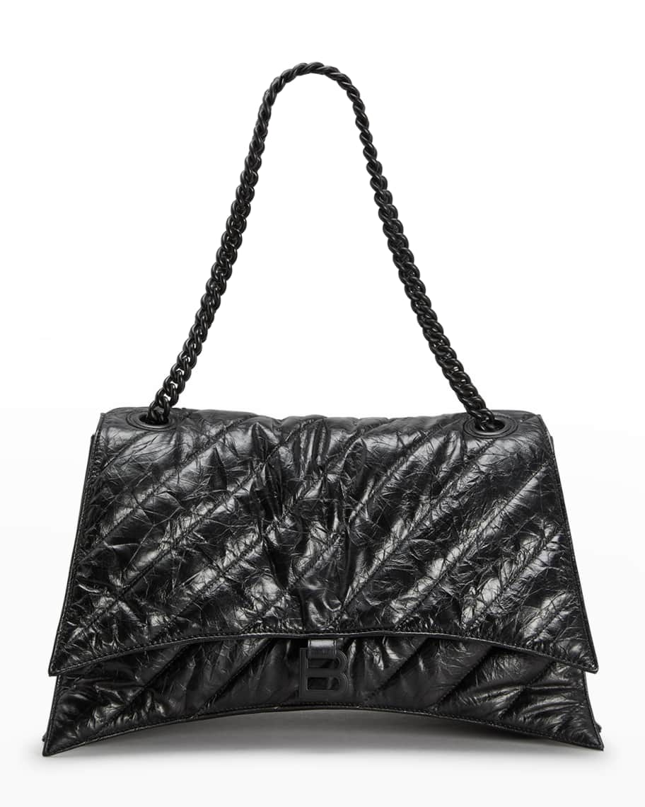 Black leather quilted bag Clearance