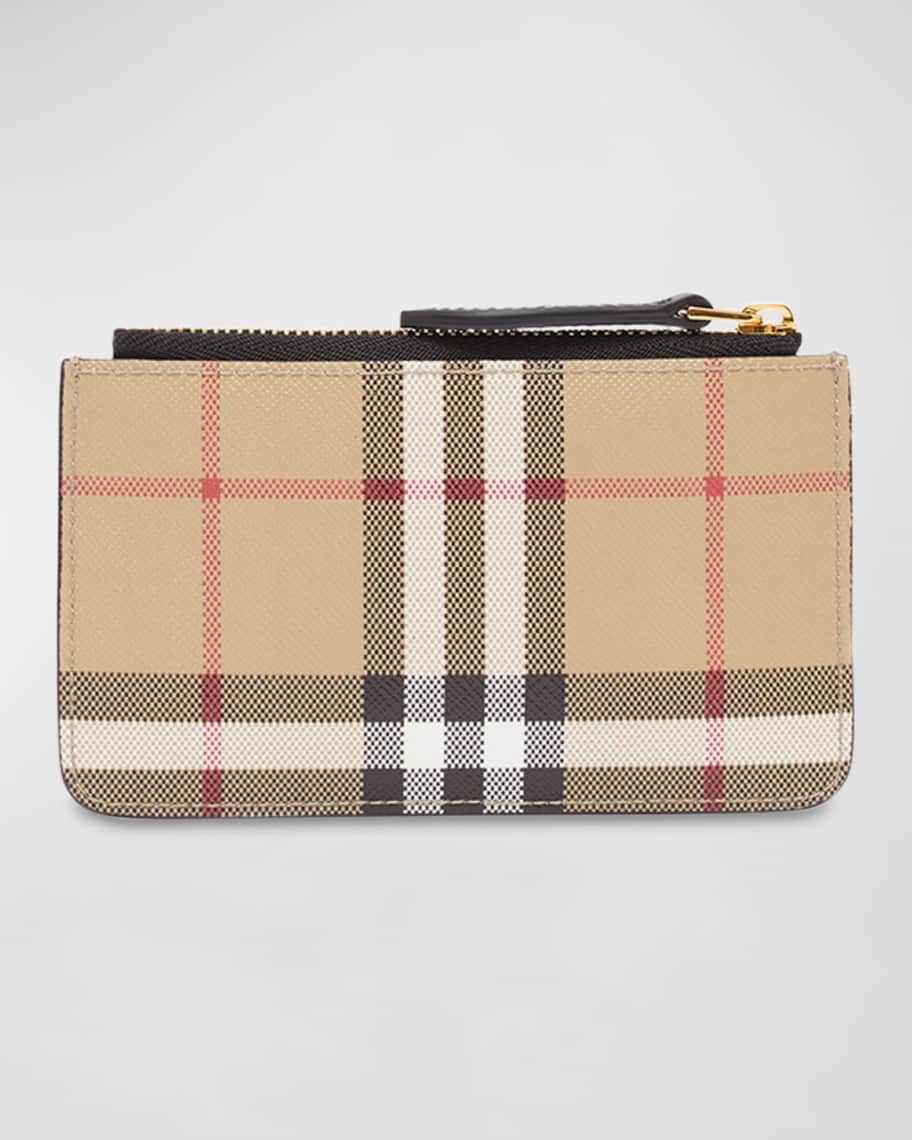 Burberry Vintage-Check Zipped Card Case - Neutrals