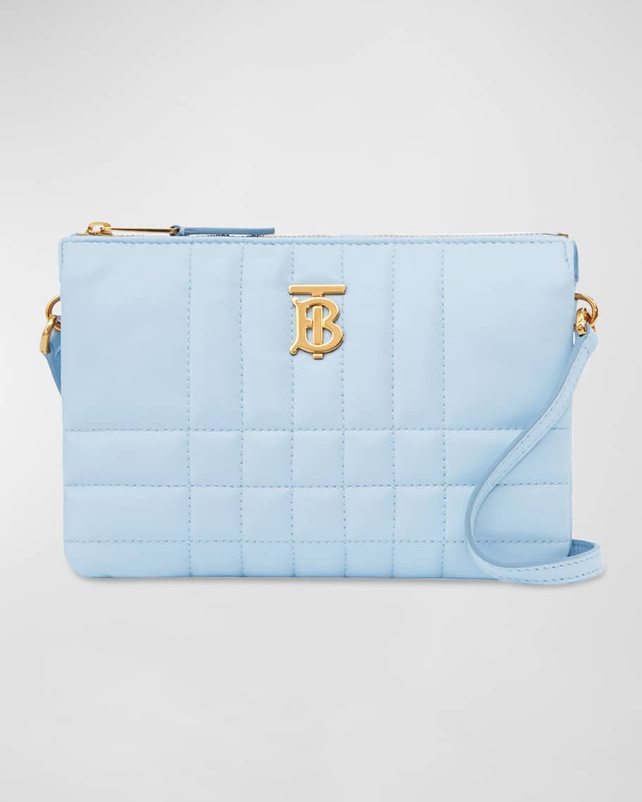Burberry Blue Leather Lola Double Pouch