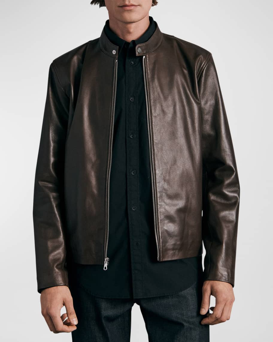 Rag & Bone Men's Archive Cafe Racer Leather Jacket | Neiman Marcus