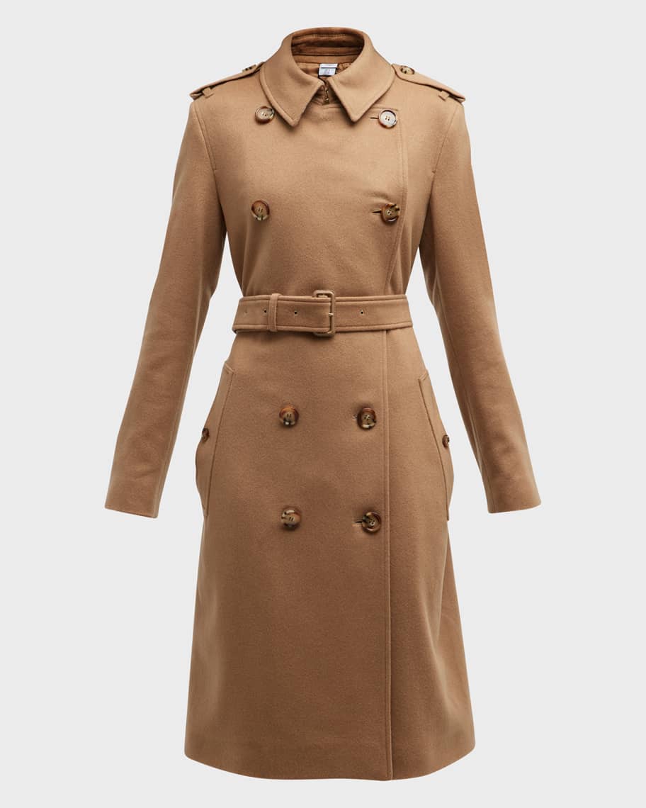 Burberry Kensington Double-Breasted Trench Coat | Neiman Marcus