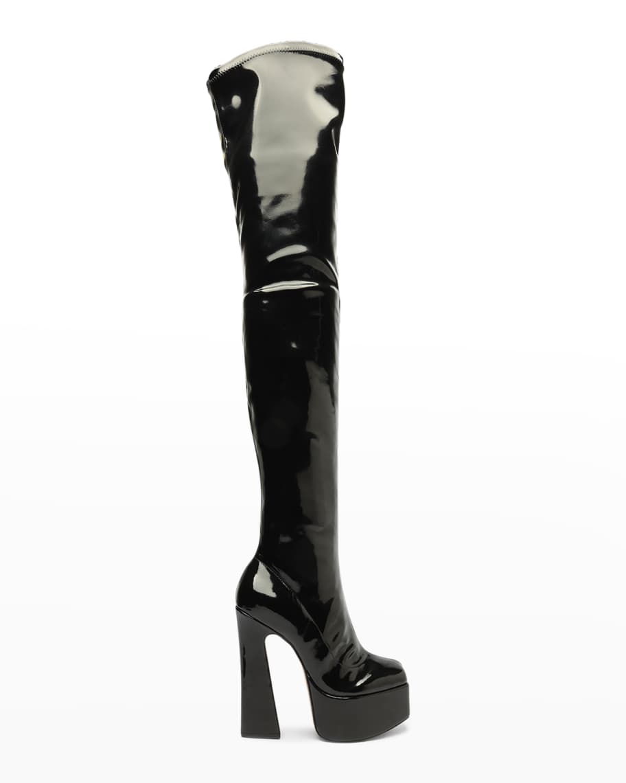 Schutz Dolores Over-the-Knee Platform Boots | Neiman Marcus