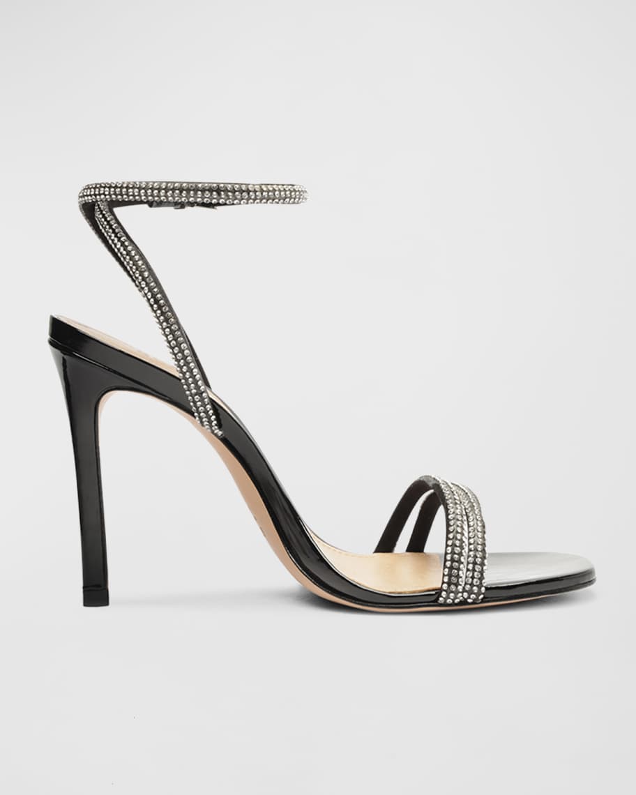 Schutz Altina Glam Crystal Ankle-Strap Sandals | Neiman Marcus