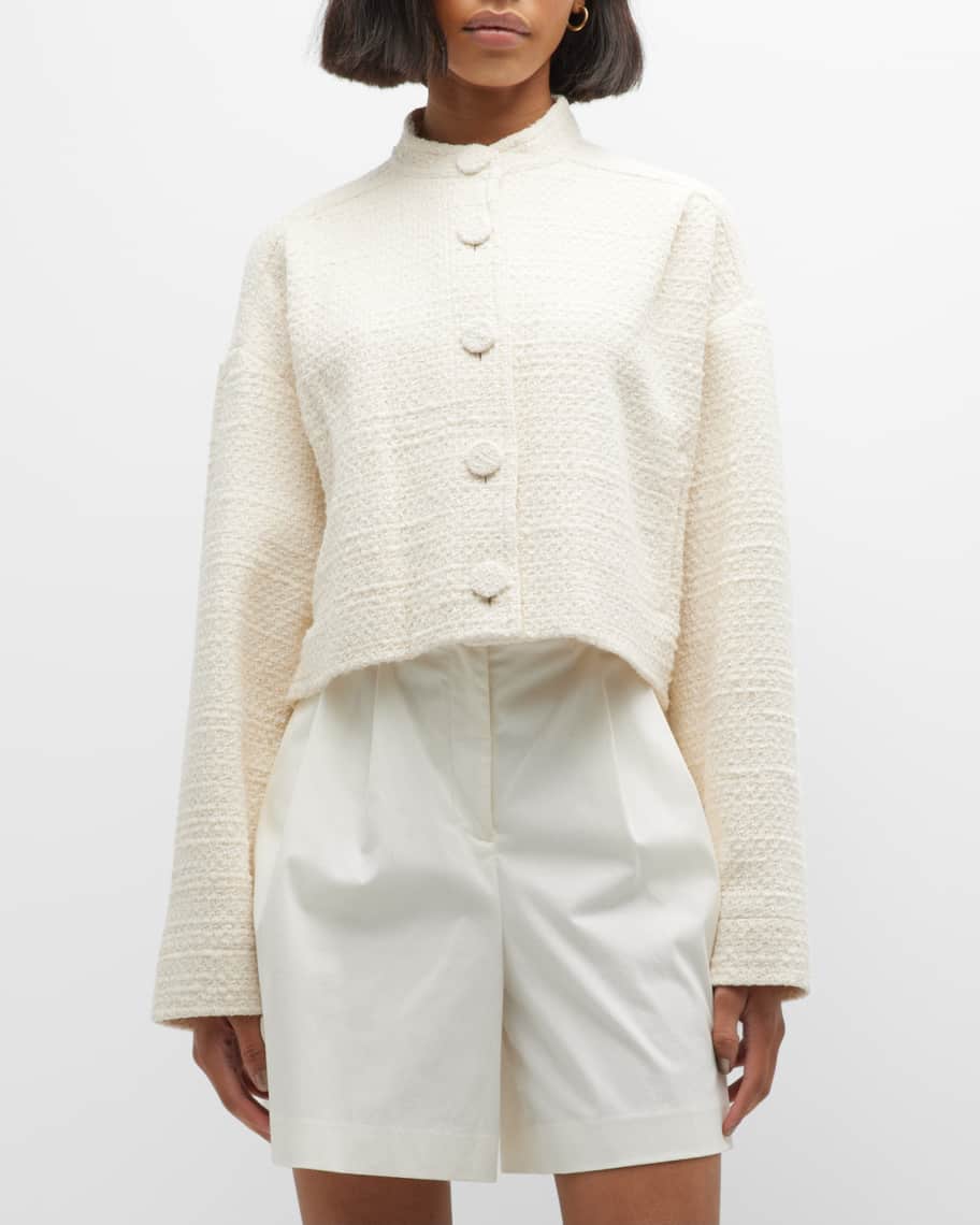 Rebecca Taylor Winter Tweed Cropped Jacket Neiman Marcus