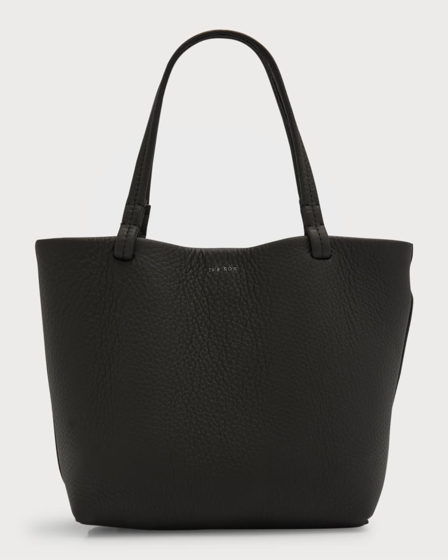 The Row N/S Canvas and Leather Park Tote in Black & Black