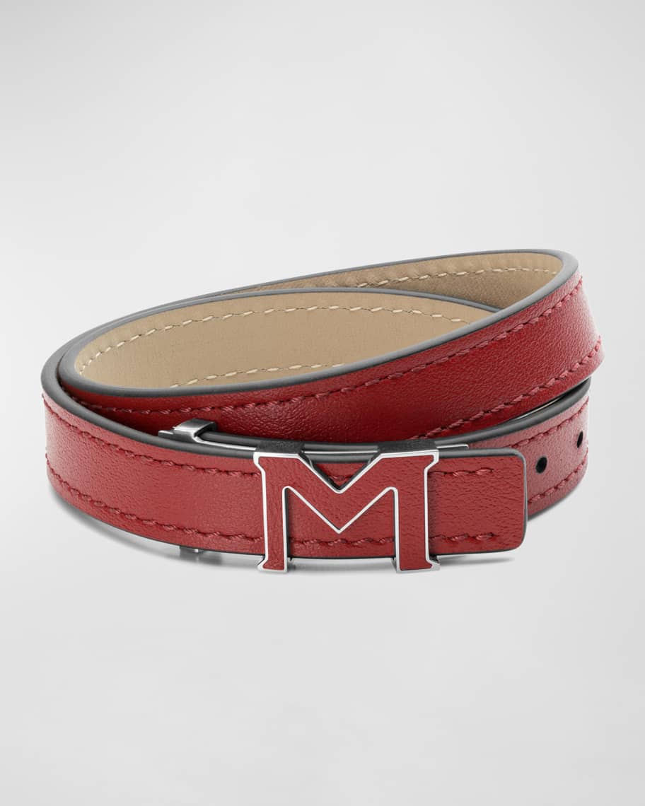 ブレスレット Montblanc SS22 Red leather bracelet (129501 RED) Montblanc Men's M Gram Leather Bracelet - Red | Neiman Marcus