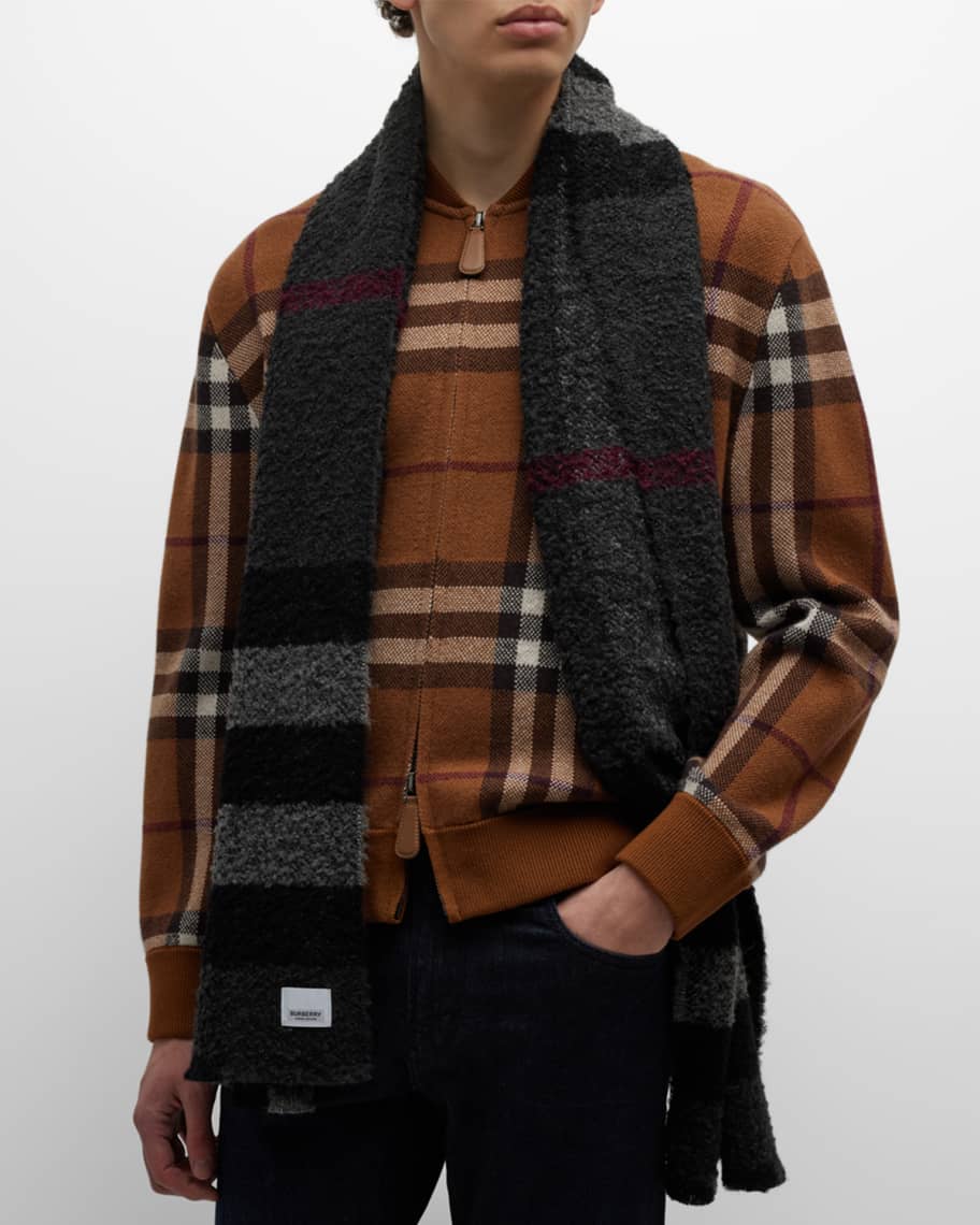 Åben Luftpost Opdater Burberry Men's Half Mega Cashmere Boucle Scarf | Neiman Marcus