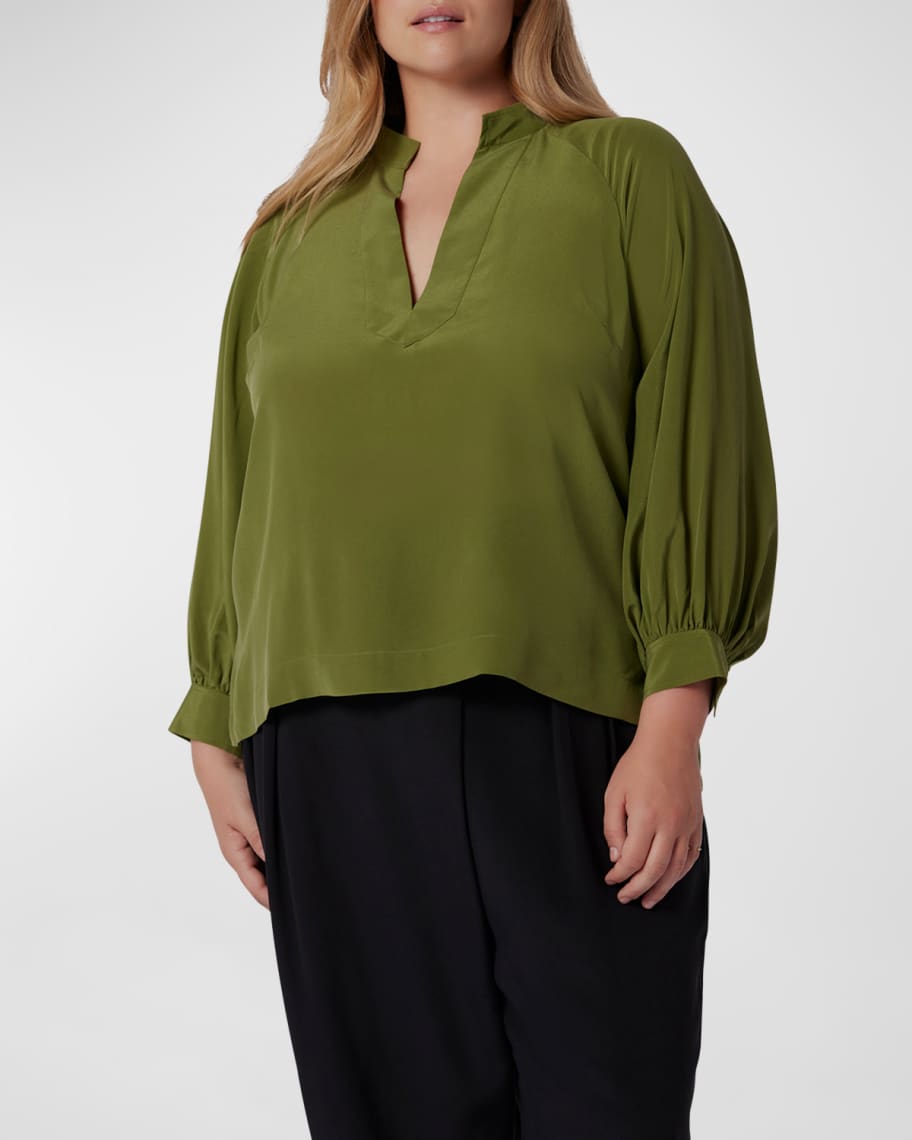 Joie Plus Perci RaglanSleeve Silk Blouse Neiman Marcus
