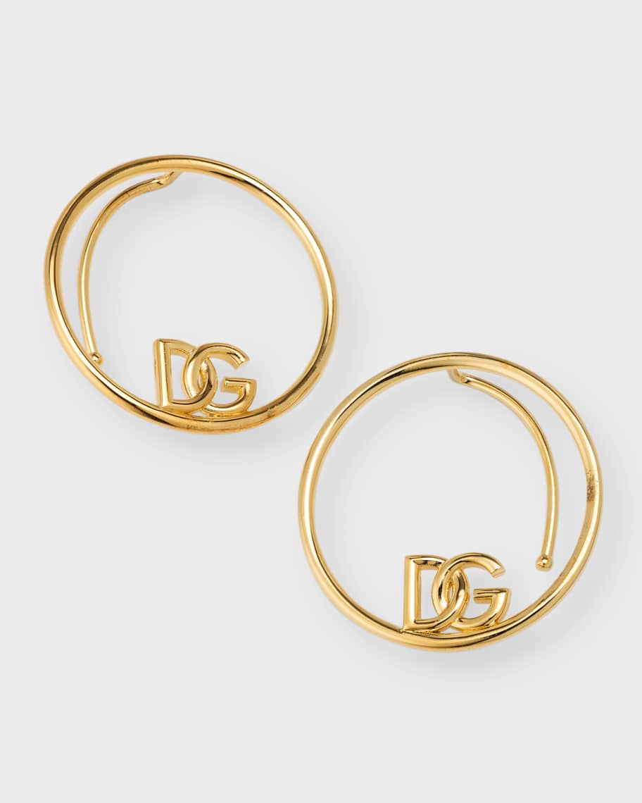 Dolce&Gabbana Bijoux DG Logo Hoop Earrings | Neiman Marcus