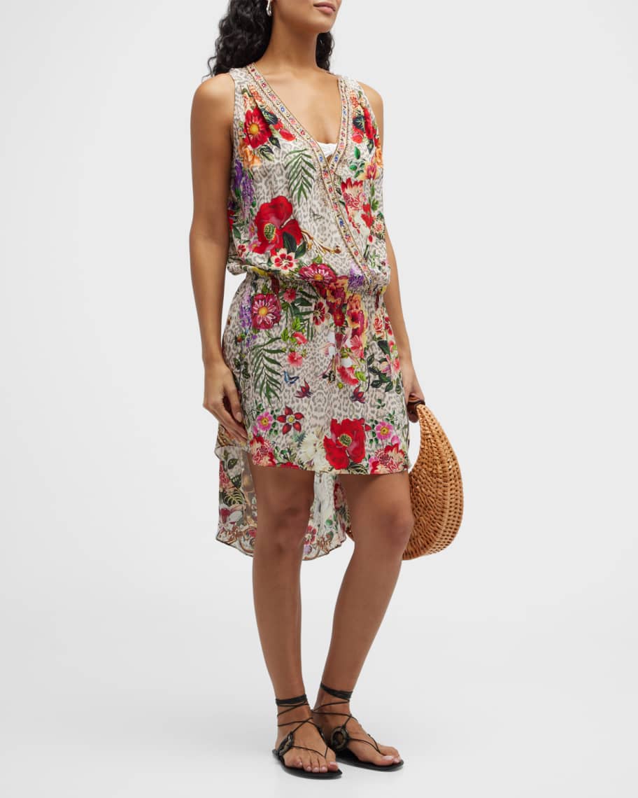 Camilla Leo s Bouquet Crossover High Low Dress Neiman Marcus
