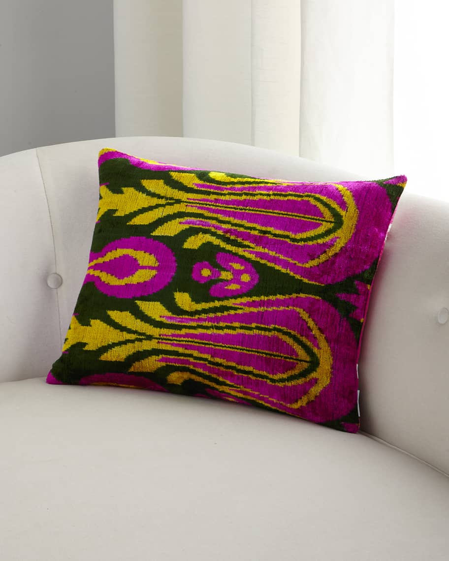 Les Ottomans Printed Silk Velvet Cushion Neiman Marcus