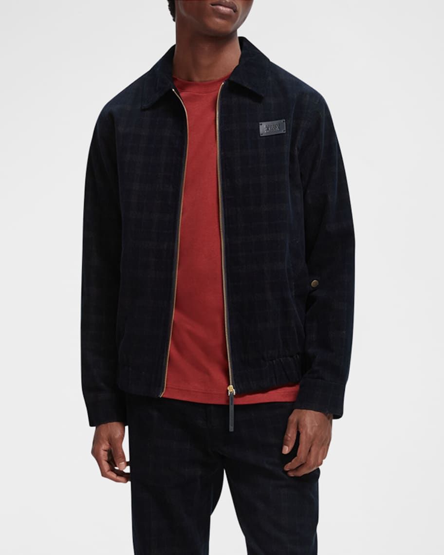 Scotch and Soda Mens Classic Plaid Blazer in Camel Night Check
