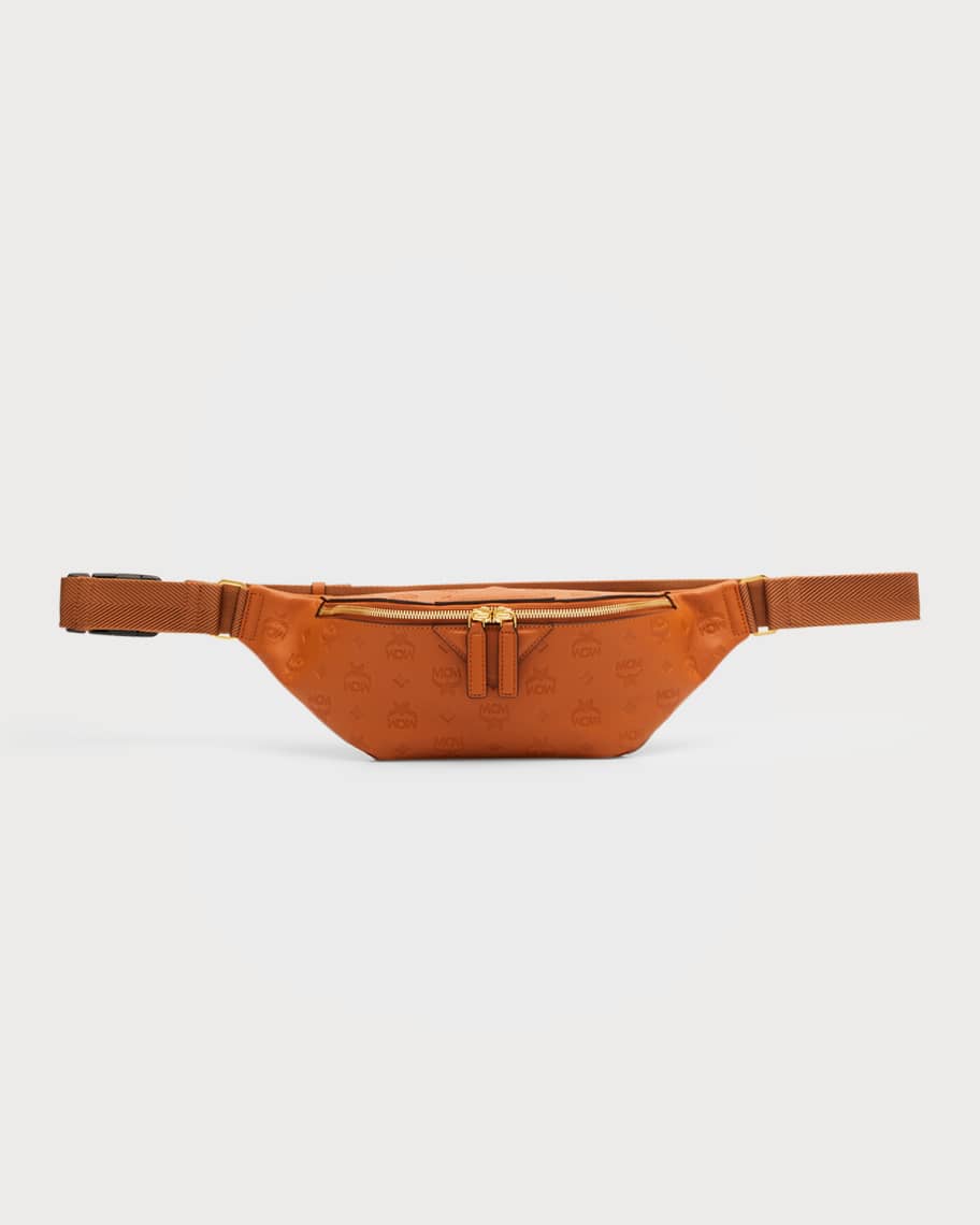 MCM Men s Fursten Monogram Leather Belt Bag Neiman Marcus