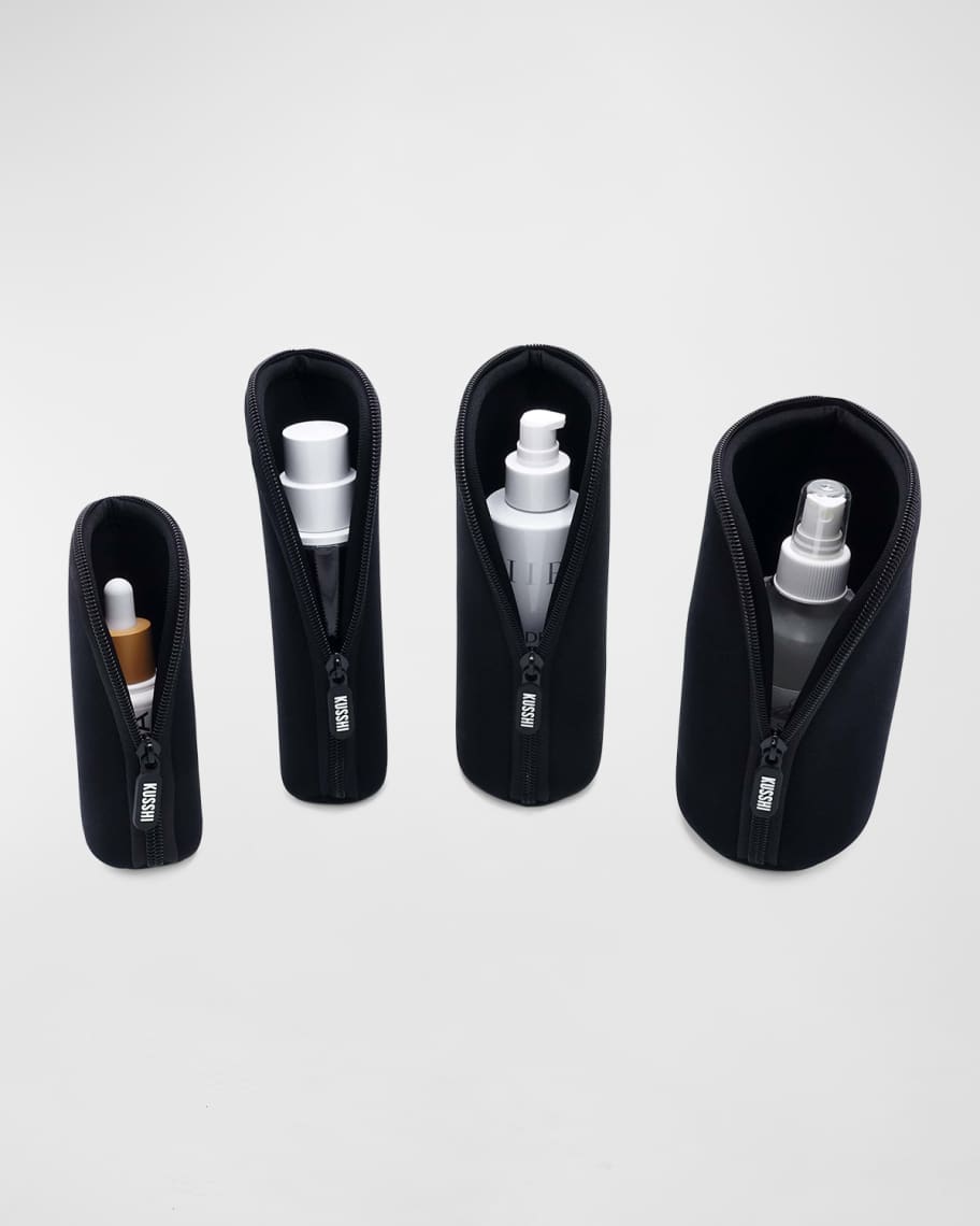 Kusshi Set of 4 Travel Bottle Protectors Black