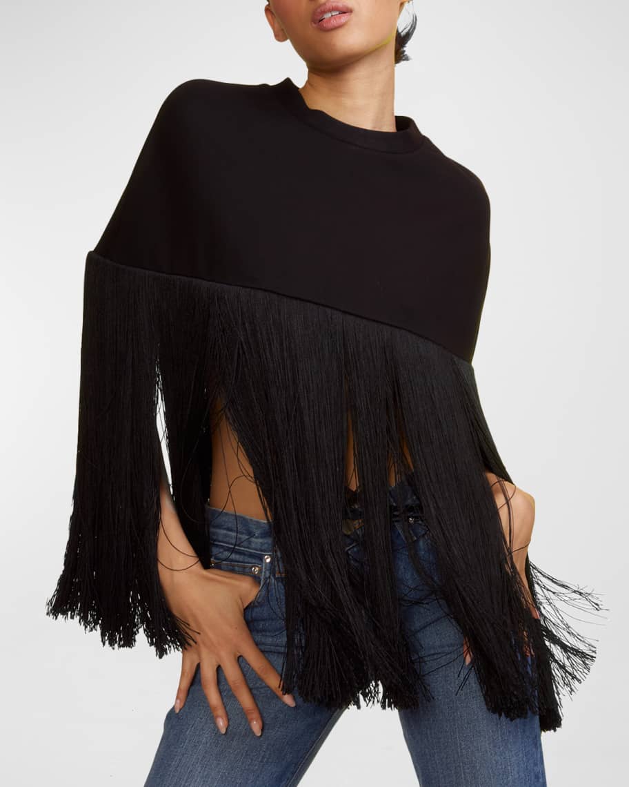 Louis Vuitton Hooded Wrap Cape Coat In Wool And Silk With Fringe