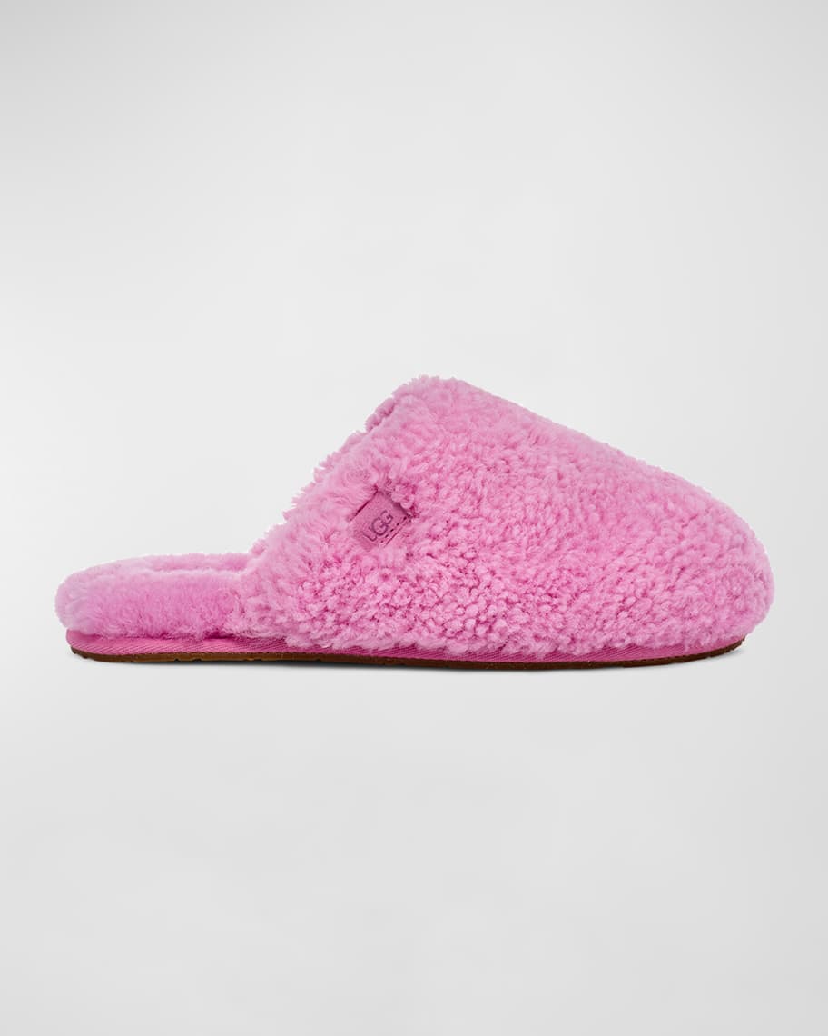 UGG Maxi Curly Shearling Slide Slippers Neiman Marcus