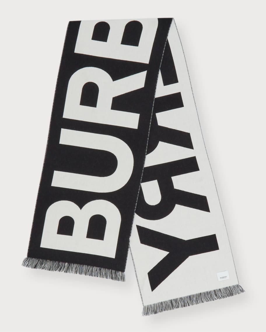 Burberry Reversible Logo Football Scarf Neiman Marcus