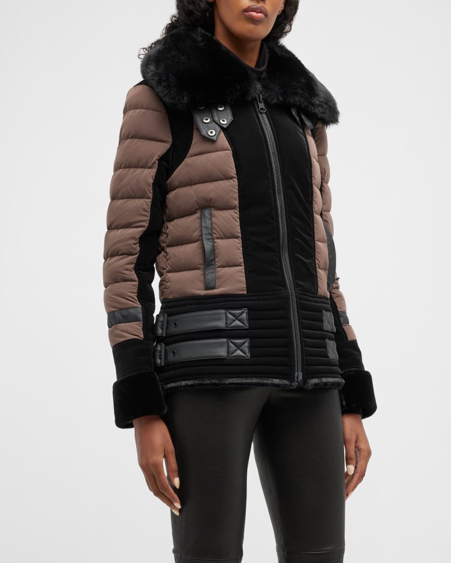 Blanc Noir Moto Puffer Jacket | Neiman Marcus